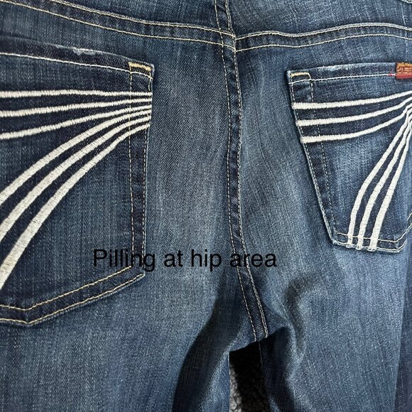 7 For All Mankind Dojo Flare Wide Leg Jeans - Women's Size 30 - Blue - Picture 4 of 9